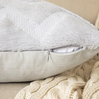 1 x RAW Customer Returns MIULEE Set of 2 Wool Cushion Covers Decorative Pillows Polyester Sofa Cushion Soft Couch Cushion Cover Decorative Pillowcase with Hidden Zipper for Living Room Bedroom 60 x 60 cm Light Grey - RRP €25.99