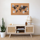 1 x RAW Customer Returns Miss Wood Map XL, Cork World Map, 60 x 90 cm, Natural Black - RRP €45.44