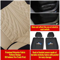 1 x RAW Customer Returns AUTOYOUTH Car Seat Covers for Front Seats Car Seat Protector Tire Rails Car Seat Accessories, Beige - RRP €33.99