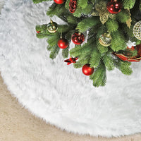 1 x RAW Customer Returns SALCAR Christmas Tree Skirt White, 150cm Christmas Tree Skirt Plush Large Christmas Tree Skirt Round, Underlay Blanket for Christmas Tree and Christmas Decoration, New Year and Party - RRP €31.99