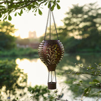 1 x RAW Customer Returns TERESA S COLLECTIONS garden decoration for outdoors, 45 cm solar lantern for outdoors, rust openwork solar lamp for hanging, solar lights for outdoors, flame effect garden decoration, gifts for women - RRP €24.99