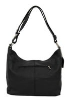 1 x RAW Customer Returns AMBRA Moda women s leather handbag shoulder bag hobo bag GL005 black  - RRP €49.98