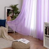 1 x RAW Customer Returns MIULEE Sheer Voile Curtain with Eyelets Transparent Look Curtain Eyelet Curtain Eyelet Curtain Transparent Transparent Window Curtain for Bedroom Living Room Babyroom 140 x 175 cm W x H Light Purple - RRP €25.07