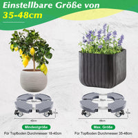 1 x RAW Customer Returns Linkax plant roller 35-48cm, rolling board plants up to 150 KG, saucer flower pot large plant pot for outdoor parasol stand, trash can, rain barrel, water barrel, wine rack - RRP €34.42