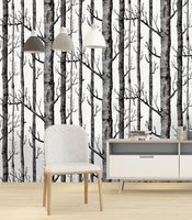 1 x RAW Customer Returns myforHD Self-adhesive Wallpaper Wall Paper Tree Self-adhesive Film Decorative Film Furniture Film Adhesive Film PVC Vinyl Wall Sticker White Birch Wallpapers Decorative Stickers for Furniture Wall Door Waterproof - RRP €21.99