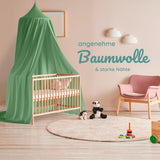 1 x RAW Customer Returns BEARTOP canopy for children s rooms in 6 colours no drilling required cotton with sturdy ring ring is inserted into fabric hem length approx. 270cm for children s rooms, playrooms and much more green - RRP €38.3