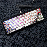 1 x RAW Customer Returns JSJT Custom Keycaps, 60 Percent Plum Blossom Keycaps PBT Dye Sublimation, Cherry Profile Keycaps, 80 Keys for 61 68 ANSI ISO Layout, Cherry MX Swtich Mechanical Keyboards - RRP €40.66