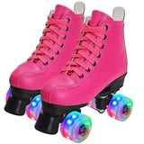 1 x RAW Customer Returns Women s Classic Retro Roller Skates ABEC7 ball bearings, girls classic roller skates with four wheels in a double row, roller skates for children men, shiny roller skates, ideal for beginners - RRP €52.03