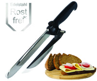 2 x RAW Customer Returns NOVA bread knife with spacer for bread, sausage, cheese, meatloaf, made of stainless steel in black left-handed  - RRP €36.1