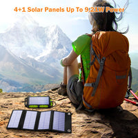 1 x RAW Customer Returns WOWMVP 8W Solar Panel with Solar Power Bank 20000 mAh, PD15 W USB C Solar Charger with 3 Outputs 2 Inputs, Outdoor Waterproof Power Bank Solar Panel Compatible for Smartphones, Tablets and more - RRP €36.29