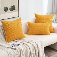 1 x RAW Customer Returns MIULEE Set of 2 Cushion Covers Corduroy Decorative Pillows Cushion Covers Sofa Cushions Decorative Couch Cushions Throw Pillows Cushion Cover Modern Cover Soft for Sofa Living Room Bedroom 30 x 50 cm Turmeric - RRP €15.99