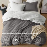 1 x RAW Customer Returns Degrees of Comfort Bedding Set 135x200 4 Pieces Dark Grey, Non-Iron Duvet Cover with Zipper - Brushed Microfiber Set, 2 Duvet Covers and 2 Pillow Cases 80x80 - RRP €22.8