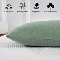 1 x RAW Customer Returns TOCOMOA pillowcase 40x70 cm set of 2 - 100 washed cotton pillowcases, linen look and breathable pillowcase, green pillowcase with zipper - RRP €16.13