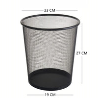 1 x RAW Customer Returns Tebery 4 Pack Wire Mesh Waste Paper Bin, 12L Metal Trash Can, Office Waste Bin, Paper Bin, for Kitchen, Home Office, Dormitory, Black - RRP €24.42