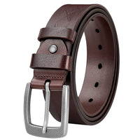 2 x Brand New quipuda leather belt men s brown, Italy genuine leather, solid belt men s leather for men s jeans - RRP €55.2