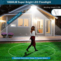 1 x RAW Customer Returns TASINUO 100W LED spotlight with motion detector outdoors, 2 in 1 PIR LED floodlight 10000LM super bright outdoor spotlight, 7000K cold white LED spotlight, IP67 waterproof outdoor lighting for garden, garage, yard - RRP €40.53