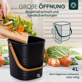 1 x RAW Customer Returns ZUKUNFTSENKEL organic waste bin kitchen 4L odor-proof black with replacement filter and 50 organic waste bags replacement filter, 2 pieces  - RRP €34.99