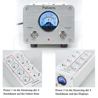 1 x RAW Customer Returns Pailvens line filter power strip HiFi, 8-way interference filter socket with pointer reading, surge protection, load protection up to 15 A, multiple socket for speakers, CD DVD player, silver - RRP €131.09