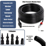 1 x RAW Customer Returns Pipe cleaning hose 20 m, with 5 adapters 180 bar 60 C pipe cleaning set for K rcher K2-K7, Lavor, Interpump, Bosch high-pressure cleaners, pipe cleaning set for high-pressure cleaners - RRP €41.99