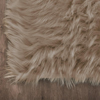 1 x RAW Customer Returns Latepis Round Rug Light Brown Beige Fluffy Faux Fur for Living Room Bedroom 150 cm Dining Room Rug Deep Pile Washable Shaggy Area Rug - RRP €60.49