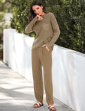 1 x Brand New MAVIS LAVEN Women s Two Piece Sweater Sets Cozy Knitted Tops and Casual Pants Tracksuits Lounge Sets - RRP €27.6