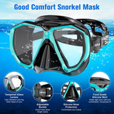 1 x RAW Customer Returns Hiipeak Snorkeling Set Adults, Diving Goggles Adults with Dry Snorkel, Anti-Fog Anti-Leak Diving Goggles with Tempered Glass Snorkel, Snorkel Sets for Snorkeling and Diving Blue - RRP €24.82