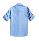 1 x RAW Customer Returns BIENZOE Boys Cotton Plaid Button Down Shirt Light Blue Size 5 6 - RRP €21.96