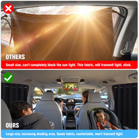 1 x RAW Customer Returns ZATOOTO Car Sun Shade for Rear Windows, Privacy Screen Window, Car Window Darkening with Adjustable Rods, Car Sun Shade for Side Windows or Tailgates, UV Protection Heat Protection, 2 Pack - RRP €24.98