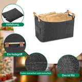 7 x Brand New PAMIYO 55 32 40cm firewood basket made of extra thick felt, firewood bag large, firewood basket felt basket with reinforced handles, wood basket for firewood foldable, storage for felt bag, newspapers, firewood - RRP €105.84