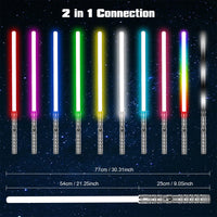 1 x RAW Customer Returns Kriogor Lightsabers Set of 2, 10 Colors 8 Sound Effects FX Lightsaber, Metal Handle and Acrylic Blade, Support for Real Heavy Duels Lightsaber Children and Adults 2 Pack  - RRP €39.01