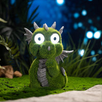 1 x RAW Customer Returns TERESA S COLLECTIONS Garden Decoration for Outdoors Cute Dragon Garden Figure with Eyes Solar Dragon Flocked with Moss Stone Dinosaur Weatherproof Garden Decoration Gifts for Women 22cm - RRP €22.5