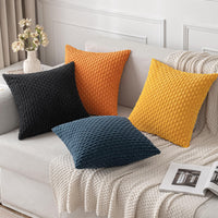 1 x Brand New MIULEE Corduroy Cushion Covers for Sofa Decorative Pillow Covers Modern Elegant Soft Square Cushion Covers for Bedroom Home Living Room 45x45 cm 2 Pieces Black - RRP €22.8