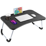 4 x RAW Customer Returns Astory Laptop Overbed Table for Portable Reading Breakfast Tray with Folding Legs and Cup Slot - Eating, Reading, Watching on Bed Sofa, Black One Size - RRP €129.04