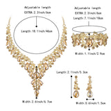 1 x RAW Customer Returns Clearine Women s Wedding Bridal Austrian Crystal Teardrop Flower Cluster Statement Necklace Earrings and Bracelet Jewelry Set for Prom Champagne Gold-Tone - RRP €33.26