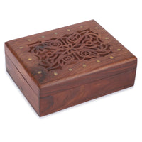 1 x RAW Customer Returns Ajuny Large Celtic Wooden Treasure Chest Jewelry Box Jewelry Storage Holder Multi-Purpose Jewelry Storage Watch Box Ideal for Gifts - 9 x 7  - RRP €26.04