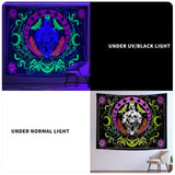 7 x Brand New Roninkier black light tapestry psychedelic tarot - Skull Wall Tapestry Uv Wall Cloth Psychedelic Wall Cloth Xxl Anime Tapestry Wall Hanging Halloween Christmas for Bedroom, 230x180cm - RRP €223.93