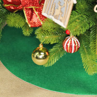 1 x RAW Customer Returns SALCAR Christmas Tree Skirt Carpet, Round Green Felt, Christmas Tree Blanket Accessory, Elegant Cover for Christmas Trees, Christmas Decorations, Parties and Weddings-Green, 120cm - RRP €9.06