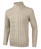 1 x Brand New Yukirtiq Men s Warm Winter Cardigan Jacket with Zip Sweat Jacket Cardigan Long Sleeve Cardigan Chunky Knit Sweat Jacket without Pockets, Beige, XL - RRP €26.99