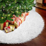 1 x RAW Customer Returns Christmas Tree Blanket 90cm, White Plush Christmas Tree Blanket, Round Faux Fur Blanket Christmas Decor Mat for Christmas Tree Skirt Decor - RRP €19.2