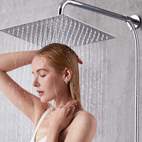 1 x RAW Customer Returns HAUSPROFI shower head rain shower bathroom fitting, shower, luxury head shower 12 inch rain shower rain shower head, square 304 stainless steel brushed chrome finish 30 x 30cm  - RRP €32.45