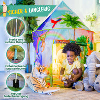 1 x RAW Customer Returns W O Jungle Adventure Children s Tent with Jungle Call Button, Jungle Animal Children s Tent, Pop-up Children s Play Tent, Children s Play Tents, Animals for Children - RRP €33.59