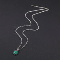 1 x RAW Customer Returns COAI Gift Ideas Men s Figaro Chain with Square Malachite Pendant 60cm - RRP €29.0