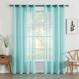 1 x RAW Customer Returns MIULEE Modern Bedroom Translucent Polyester Curtains Eyelets Window Curtain Living Room Curtains for Living Room Bedroom Dining Room Living Room Kitchen Living Room of 2 Units 140 x 145cm Turquoise - RRP €20.99