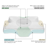 1 x RAW Customer Returns Elviros orthopedic memory foam pillow, neck support pillow, pillow for neck pain, stomach sleeper pillow, ergonomic pillow, anti-snoring pillow, sleeping pillow for side sleepers - RRP €49.21