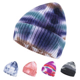 1 x Brand New Knitted Beanie for Men Women Tie-Dye Beanie Warm Beanie Multicolor Beanie Creative Outdoor Beanie Soft Beanie Durable Beanie Fashion Accessories for Autumn and Winter Dark Cyan  - RRP €9.13