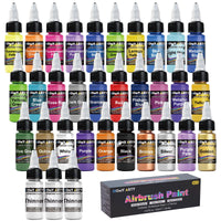 1 x RAW Customer Returns HOMY ARTY Airbrush Paint, 30 Colors with 3 Thinners Airbrush Paint Set, Water-Based Airbrush Paints, Ready to Spray, 20ml Bottle - RRP €32.99