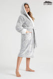 1 x RAW Customer Returns CityComfort Bathrobe Women Fluffy, Fleece Dressing Gown Women with Hood, Dressing Gown Women Two-tone, S  - RRP €28.07