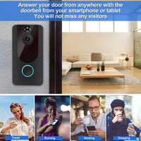 1 x RAW Customer Returns BlumWay Smart Video Doorbell, 1080P surveillance camera doorbell with door chime 180 degree viewing angle 2 rechargeable batteries 7-day free cloud service - RRP €72.01