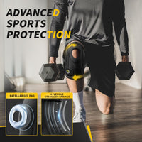 1 x RAW Customer Returns CAMBIVO knee brace for men and women, adjustable knee brace for pain relief, meniscus tear, knee support, knee brace with side stabilizers and gel pad, ideal for weightlifting, sports - RRP €34.99