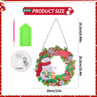 1 x Brand New Christmas Flower Wreath Kit DIY Christmas 5D Diamond Art Drawing Handmade Embroidery Rhinestone Garland Crystal Door Wreath Snowman Christmas Door Wall Hanging for Home Window Front Door Decoration - RRP €20.4